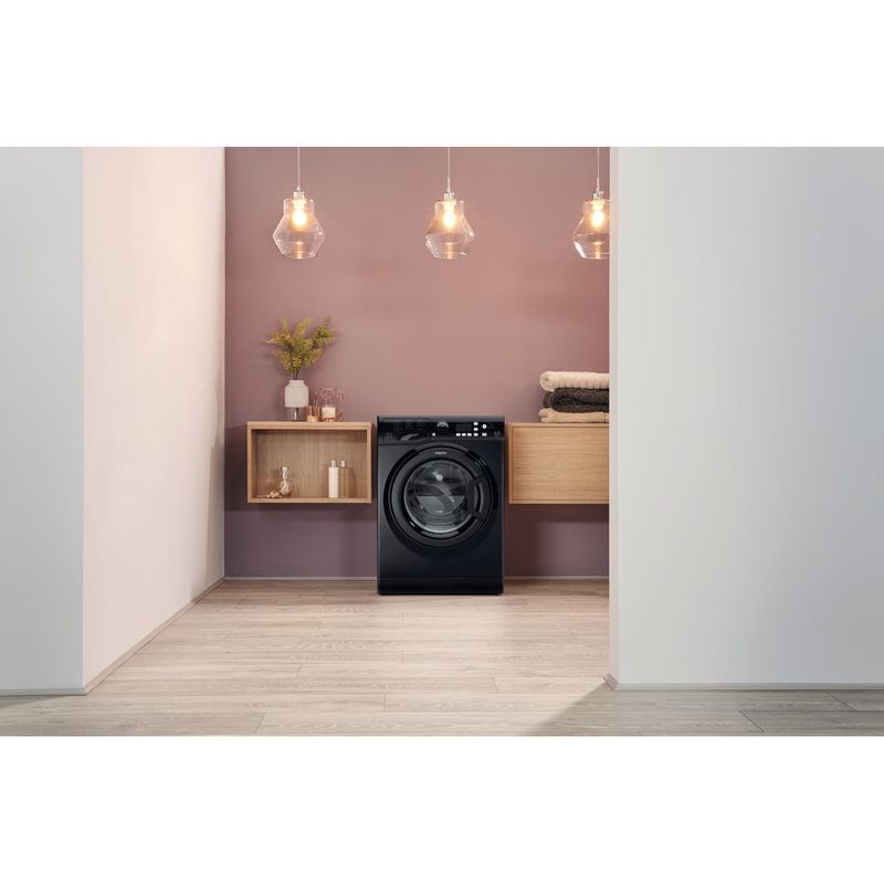 Hotpoint-Washer-dryer-Freestanding-FDF-9640-K-UK-Black-Front-loader-Lifestyle-frontal