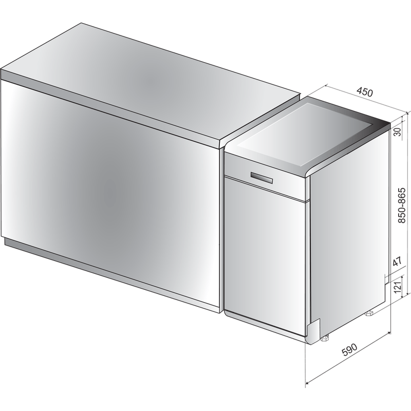Hotpoint-Dishwasher-Freestanding-HSFE-1B19-B-UK-Freestanding-F-Technical-drawing