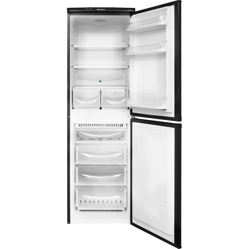 Hotpoint-Fridge-Freezer-Freestanding-HBNF-5517-B-UK-Black-2-doors-Frontal-open