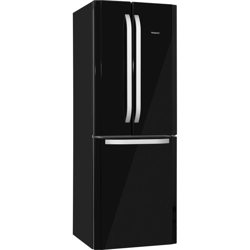 Hotpoint-Fridge-Freezer-Freestanding-FFU3D.1-K-Black-2-doors-Perspective