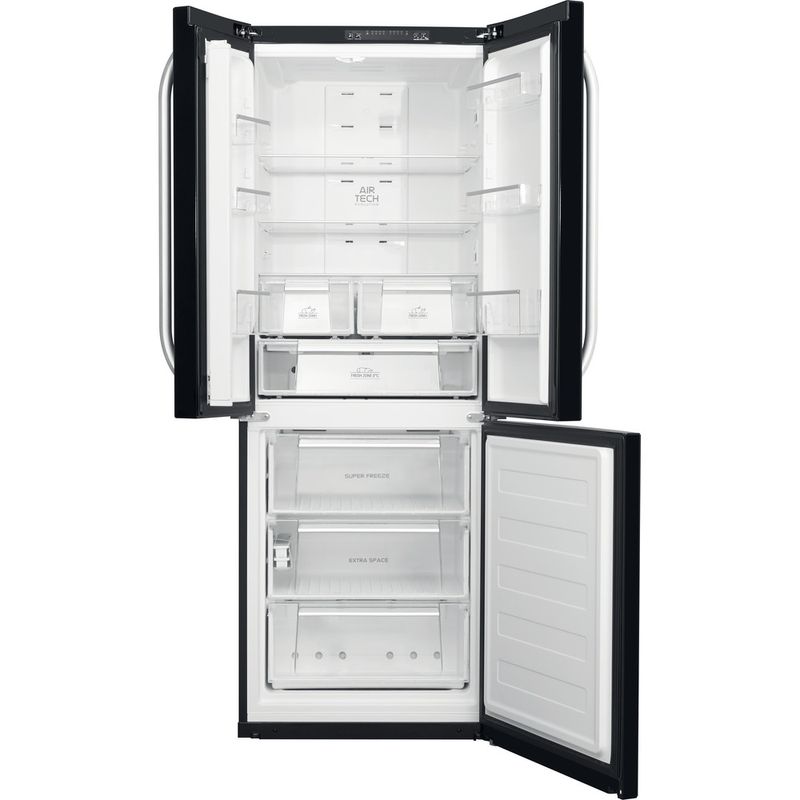 Hotpoint-Fridge-Freezer-Freestanding-FFU3D.1-K-Black-2-doors-Frontal-open