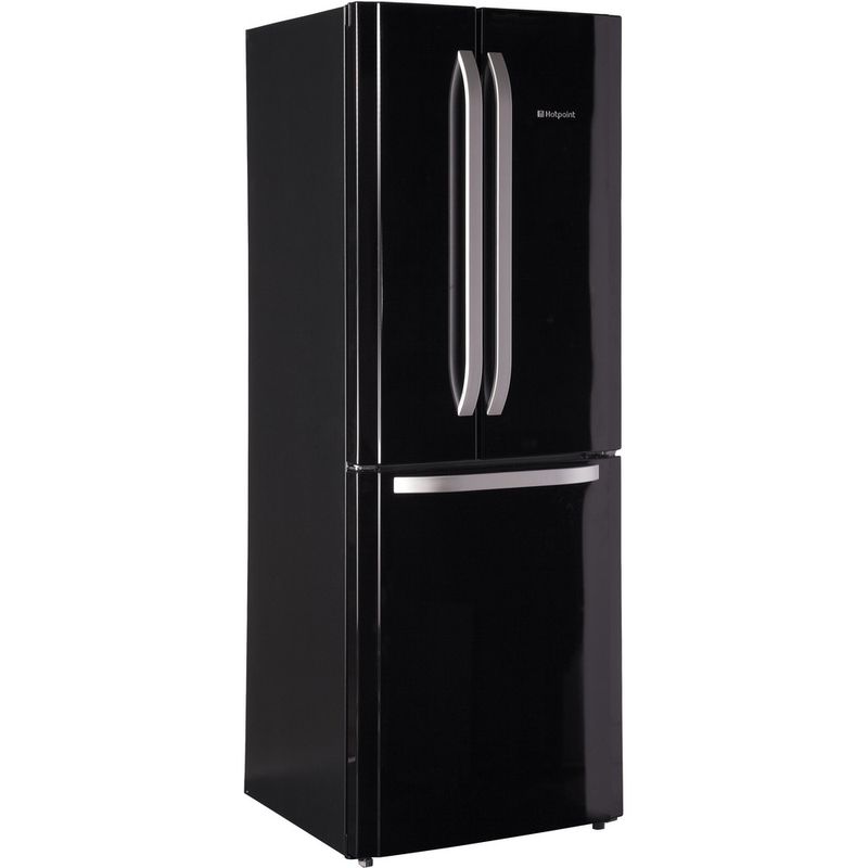 Hotpoint-Fridge-Freezer-Freestanding-FFU3DG.1-K-Black-2-doors-Perspective
