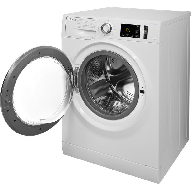 Hotpoint-Washing-machine-Freestanding-NM11-1065-WC-A-UK-White-Front-loader-A----Perspective-open