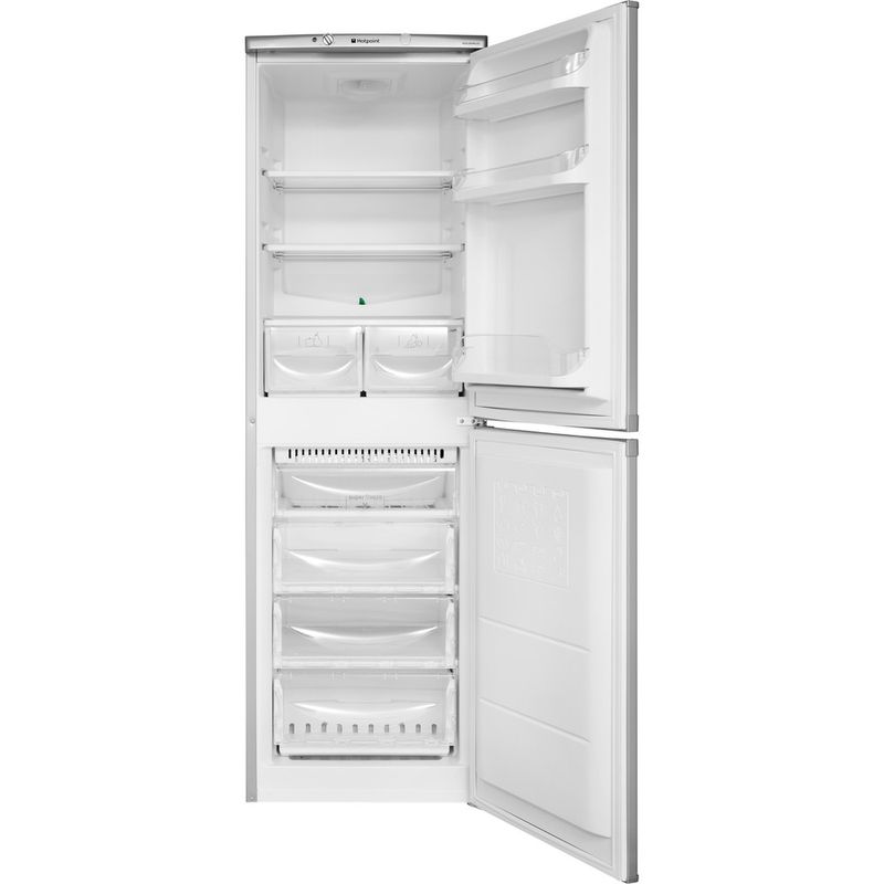 Hotpoint-Fridge-Freezer-Freestanding-HBNF-5517-S-UK-Silver-2-doors-Frontal-open