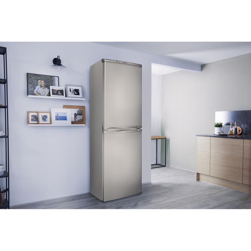 Hotpoint-Fridge-Freezer-Freestanding-HBNF-5517-S-UK-Silver-2-doors-Lifestyle-perspective