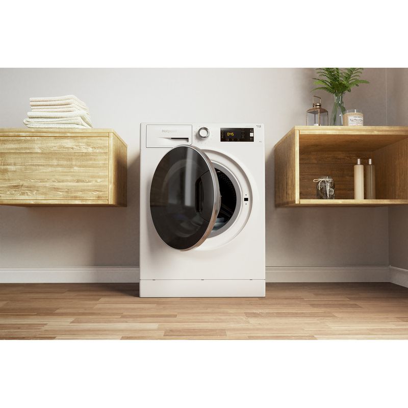 Hotpoint-Washing-machine-Freestanding-NLLCD-1045-WD-AW-UK-White-Front-loader-A----Lifestyle-frontal-open