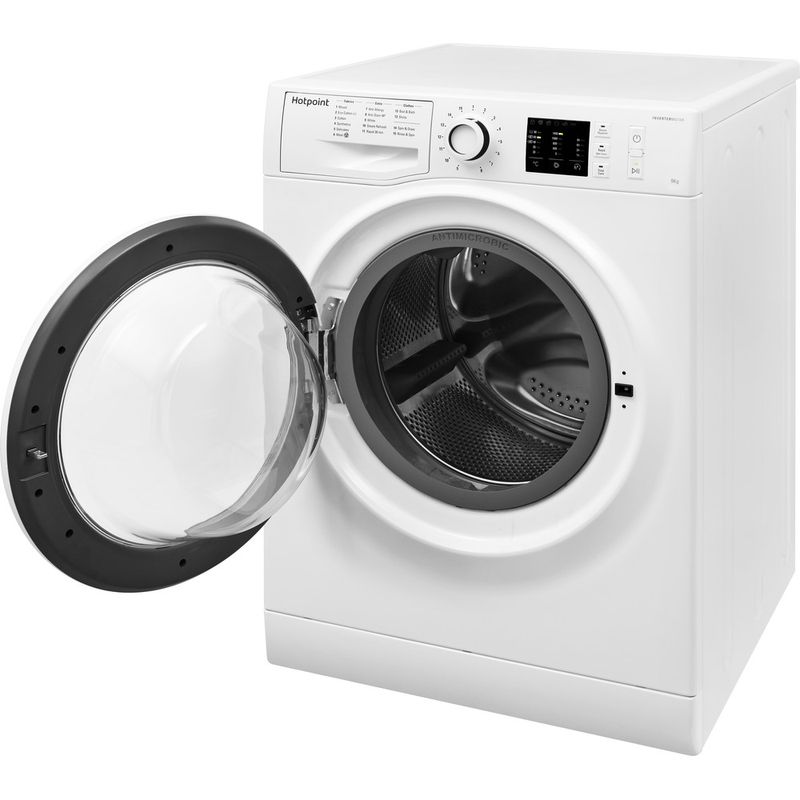 Hotpoint-Washing-machine-Freestanding-NM10-944-WW-UK-White-Front-loader-A----Perspective-open