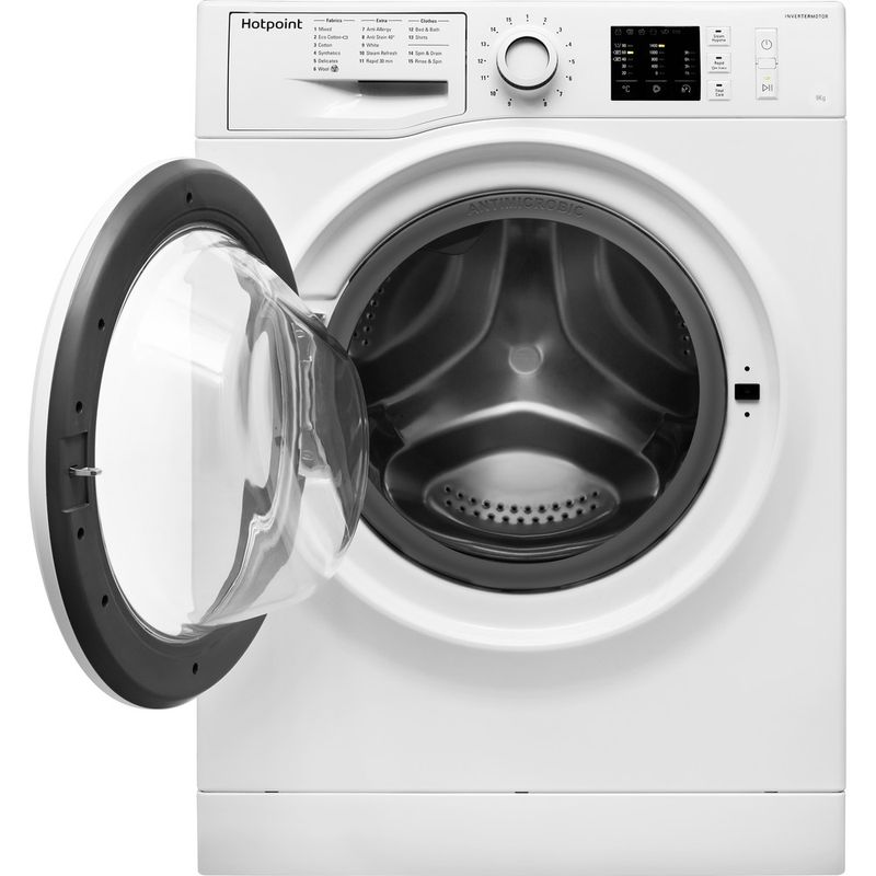 Hotpoint-Washing-machine-Freestanding-NM10-944-WW-UK-White-Front-loader-A----Frontal-open