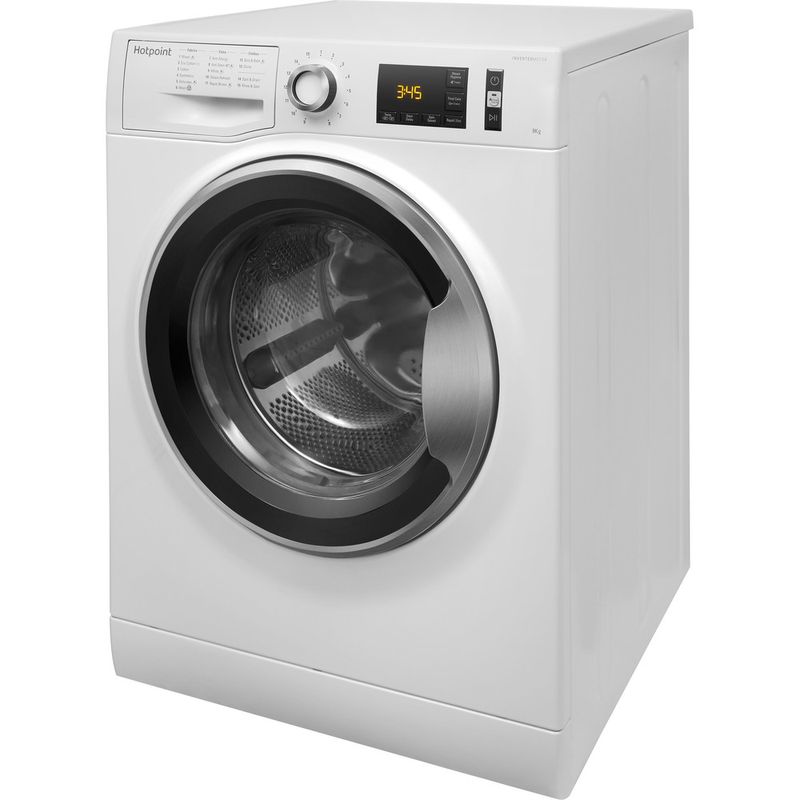 Hotpoint-Washing-machine-Freestanding-NM11-964-WC-A-UK-White-Front-loader-A----Perspective