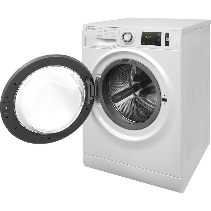 Hotpoint-Washing-machine-Freestanding-NM11-964-WC-A-UK-White-Front-loader-A----Perspective-open