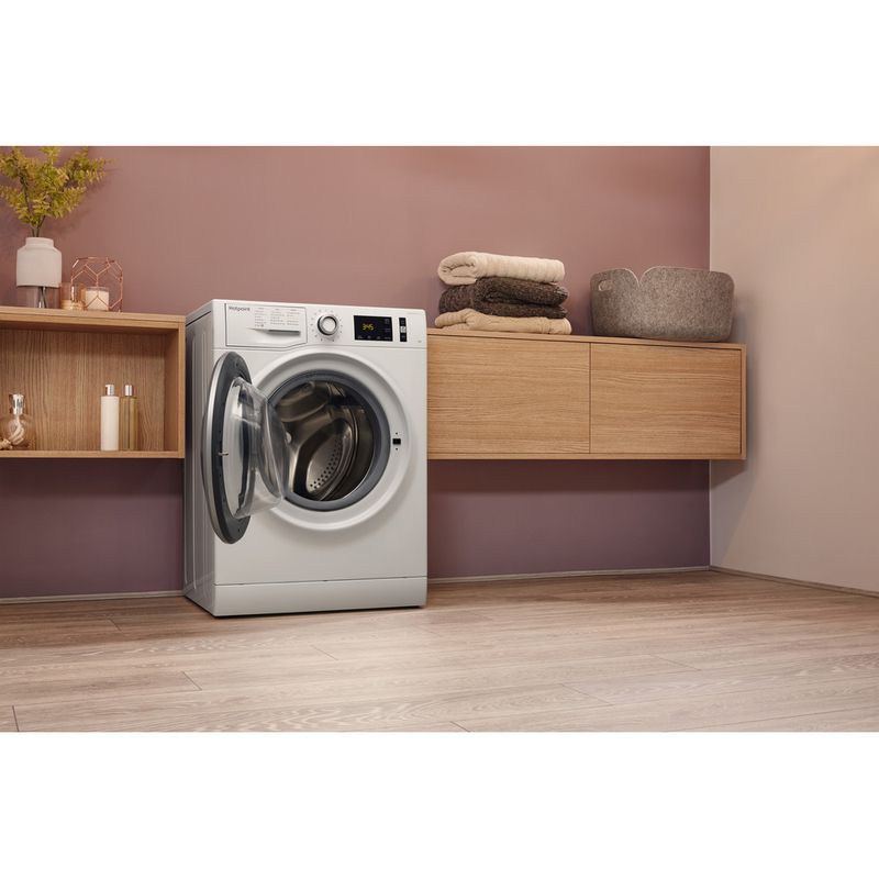 Hotpoint-Washing-machine-Freestanding-NM11-964-WC-A-UK-White-Front-loader-A----Lifestyle-perspective-open
