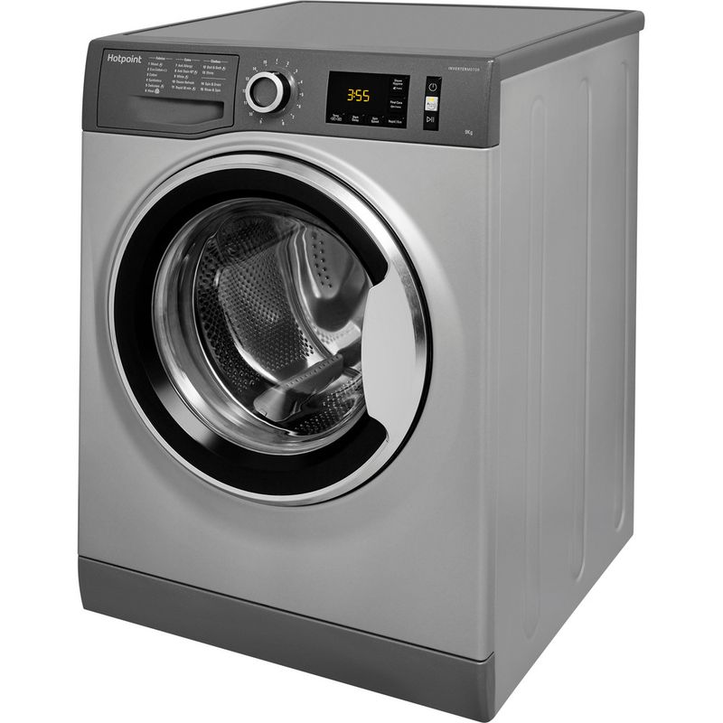 Hotpoint-Washing-machine-Freestanding-NM11-964-GC-A-UK-Graphite-Front-loader-A----Perspective
