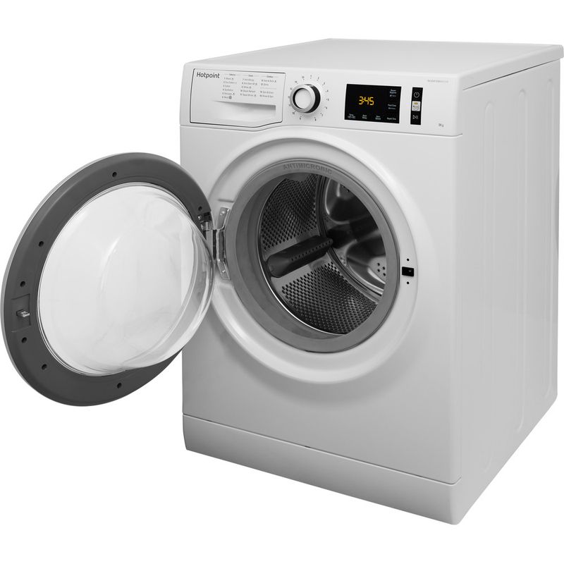 Hotpoint-Washing-machine-Freestanding-NM11-946-WS-A-UK-White-Front-loader-A----Perspective-open
