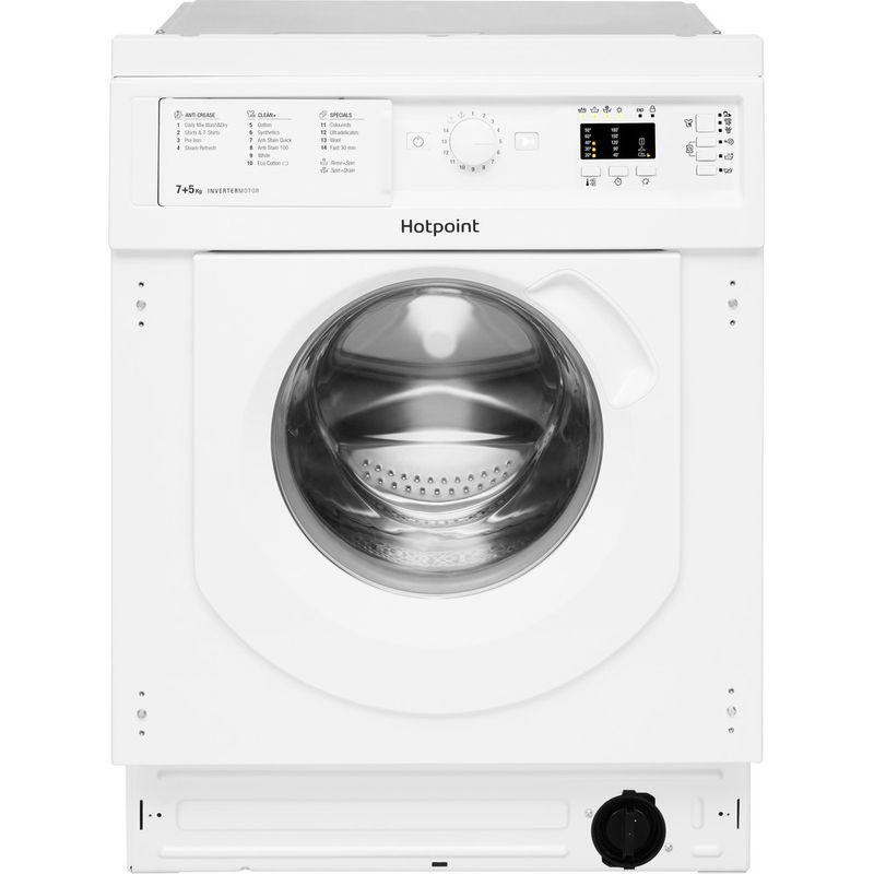 Hotpoint-Washer-dryer-Built-in-BI-WDHL-7128-UK-White-Front-loader-Frontal