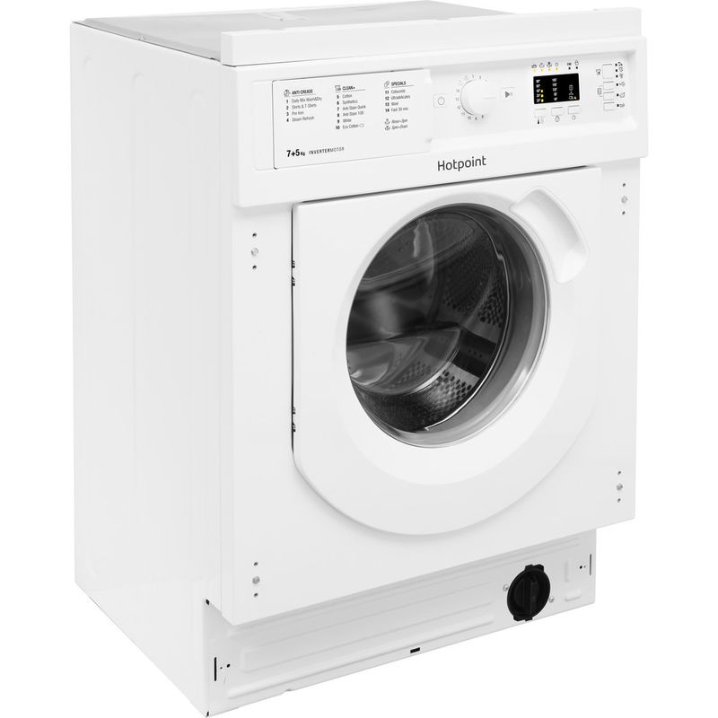 Hotpoint-Washer-dryer-Built-in-BI-WDHL-7128-UK-White-Front-loader-Perspective