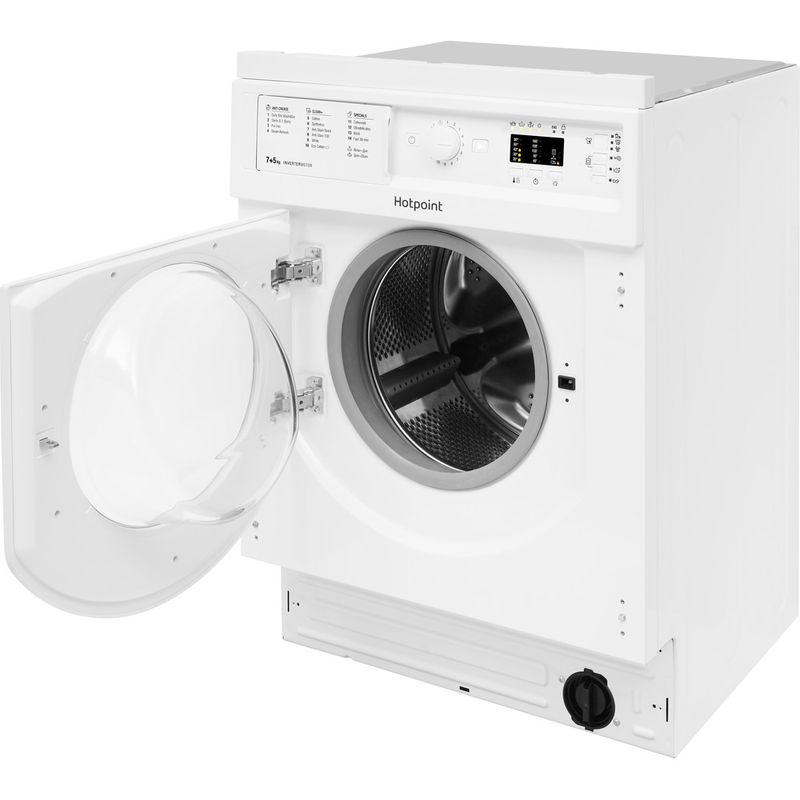 Hotpoint-Washer-dryer-Built-in-BI-WDHL-7128-UK-White-Front-loader-Perspective-open