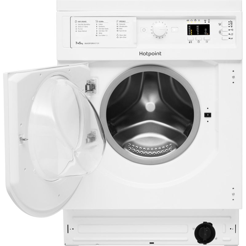 Hotpoint-Washer-dryer-Built-in-BI-WDHL-7128-UK-White-Front-loader-Frontal-open