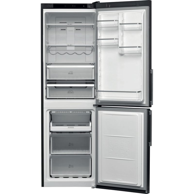 Hotpoint-Fridge-Freezer-Freestanding-H5T-811I-K-H-Black-2-doors-Frontal-open