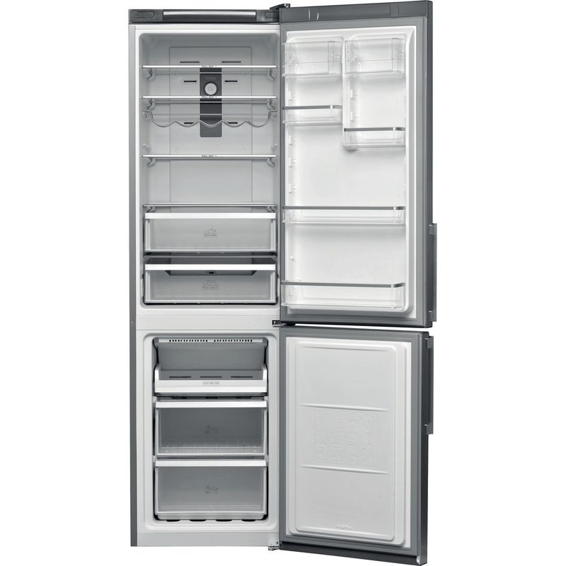 Hotpoint-Fridge-Freezer-Freestanding-H7T-911T-MX-H-Mirror-Inox-2-doors-Frontal-open