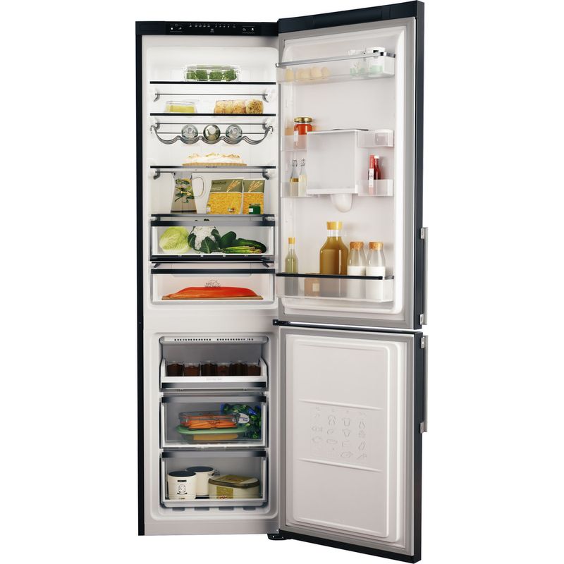 Hotpoint-Fridge-Freezer-Freestanding-H7T-911A-KS-H-AQUA-Black-Inox-2-doors-Frontal-open