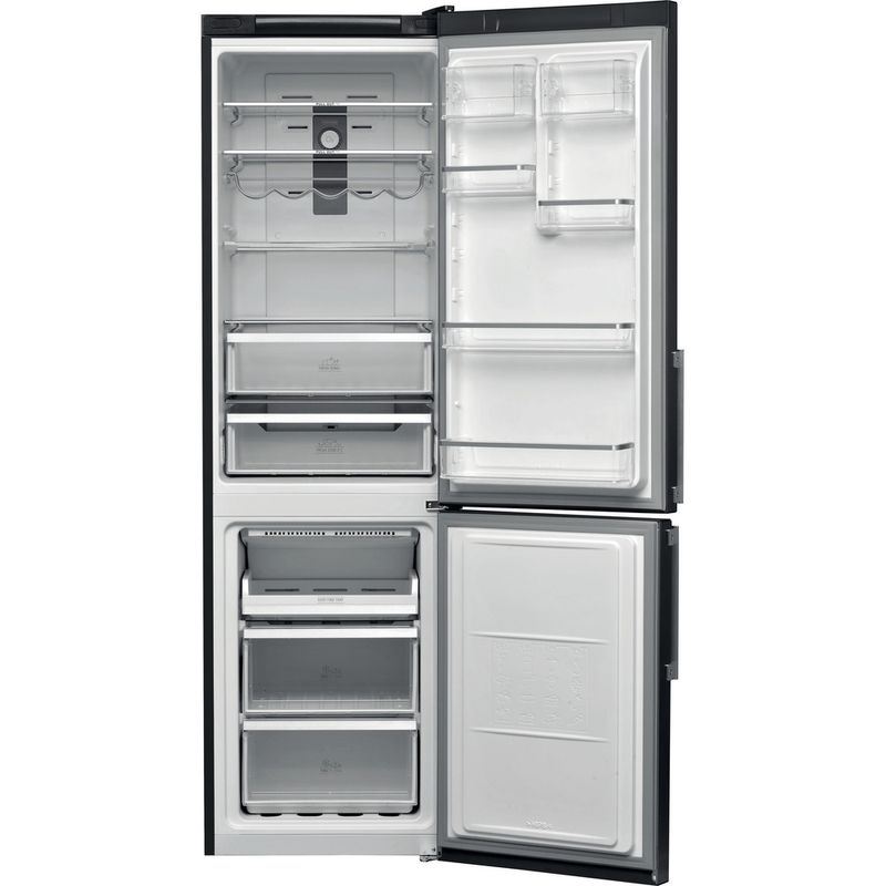 Hotpoint-Fridge-Freezer-Freestanding-H9T-921T-KS-H-Black-Inox-2-doors-Frontal-open