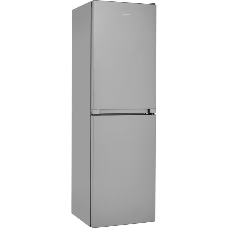 Hotpoint-Fridge-Freezer-Freestanding-HBNF-55181-S-UK-Silver-2-doors-Perspective