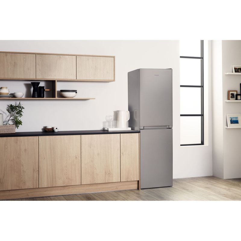 Hotpoint-Fridge-Freezer-Freestanding-HBNF-55181-S-UK-Silver-2-doors-Lifestyle-perspective