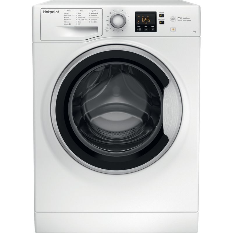 Hotpoint-Washing-machine-Freestanding-NSWE-743U-WS-UK-White-Front-loader-A----Frontal
