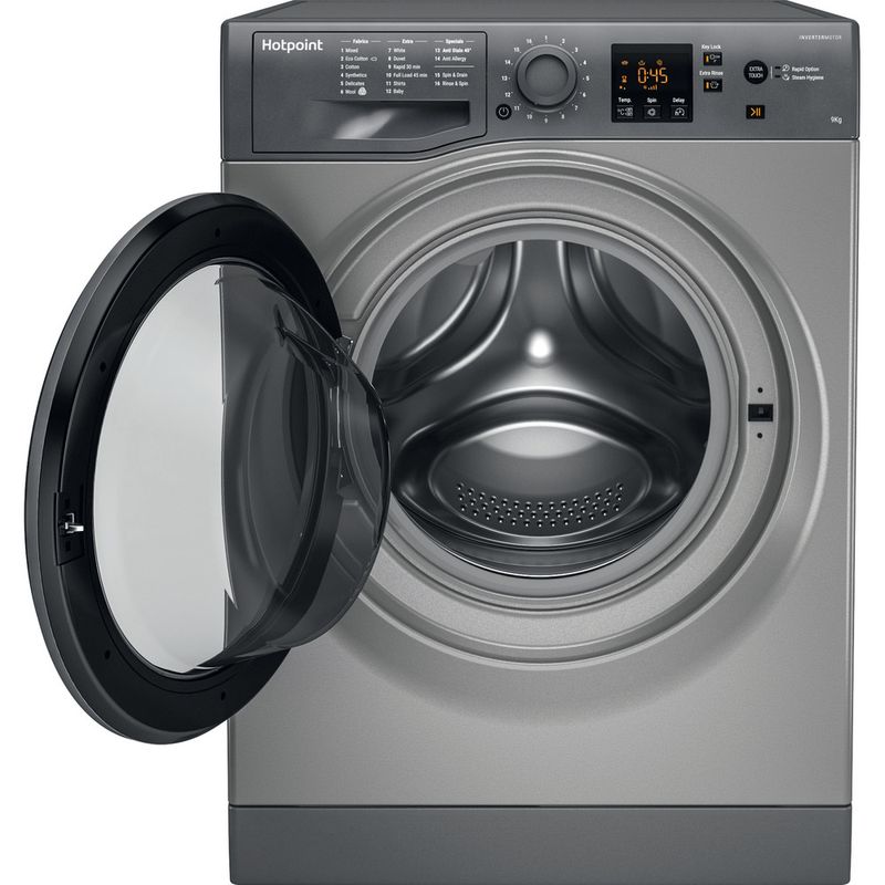Hotpoint-Washing-machine-Freestanding-NSWR-963C-GK-UK-Graphite-Front-loader-A----Frontal-open