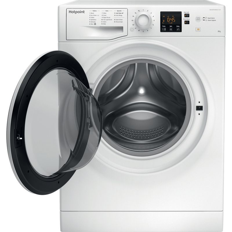Hotpoint-Washing-machine-Freestanding-NSWA-843C-WW-UK-White-Front-loader-A----Frontal-open