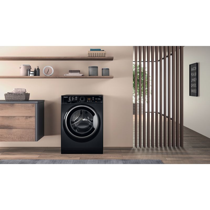 Hotpoint-Washing-machine-Freestanding-NSWM-863C-BS-UK-Black-Front-loader-A----Lifestyle-frontal