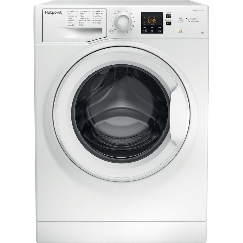 Hotpoint-Washing-machine-Freestanding-NSWF-843C-W-UK-White-Front-loader-A----Frontal