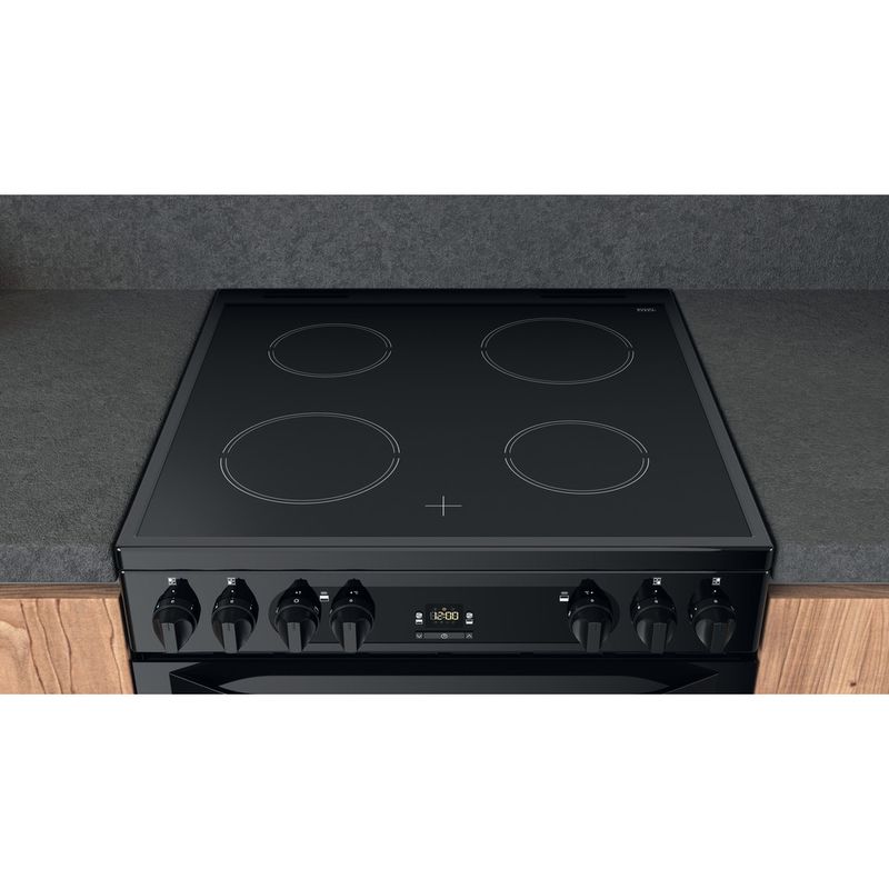Hotpoint Double Cooker HDM67V92HCB/UK Black A Lifestyle frontal top down