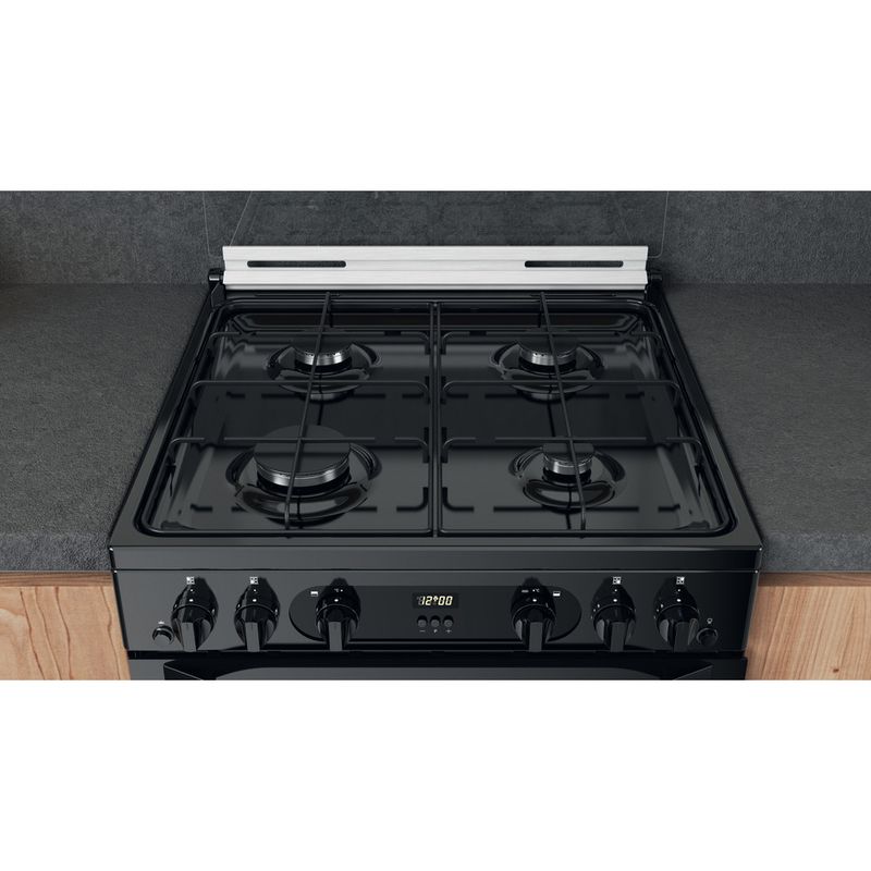 Hotpoint Double Cooker HDM67G0CCB/UK Black A+ Lifestyle frontal top down