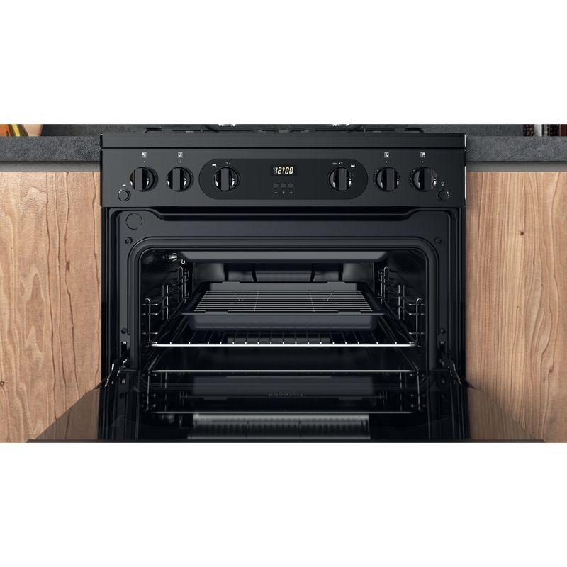 Hotpoint Double Cooker HDM67G0CCB/UK Black A+ Cavity