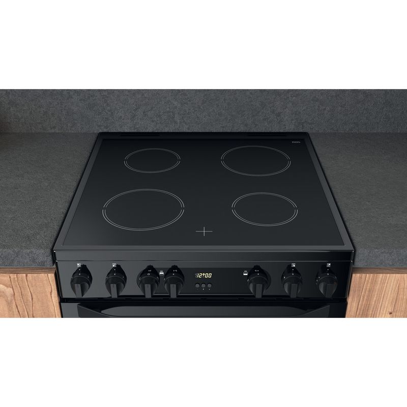 Hotpoint-Double-Cooker-HDM67V9CMB-UK-Black-A-Lifestyle-frontal-top-down