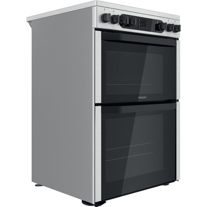 Hotpoint-Double-Cooker-HDM67V9DCX-UK-Inox-A-Perspective