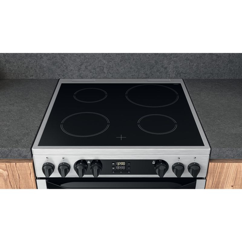 Hotpoint-Double-Cooker-HDM67V9DCX-UK-Inox-A-Lifestyle-frontal-top-down