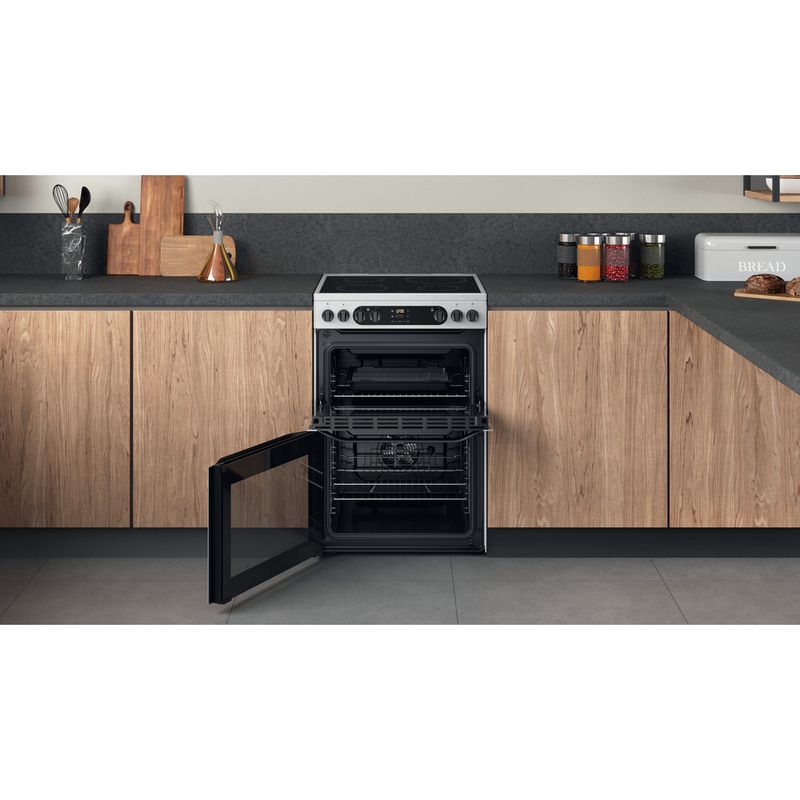 Hotpoint-Double-Cooker-HDM67V9DCX-UK-Inox-A-Lifestyle-frontal-open