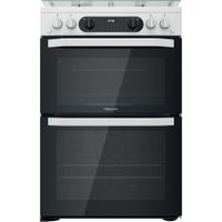 Hotpoint Double Gas Cooker - White - 60cm - A+ | A+ Rated - HDM67G0CCW/UK