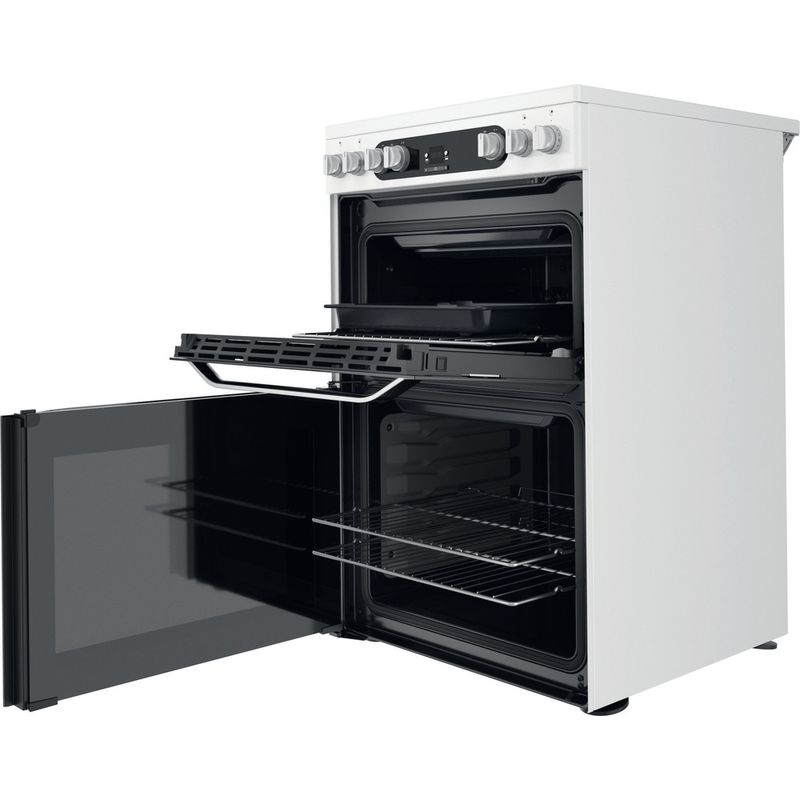 Hotpoint Double Cooker HDM67V9HCW/UK/1 White A Perspective open
