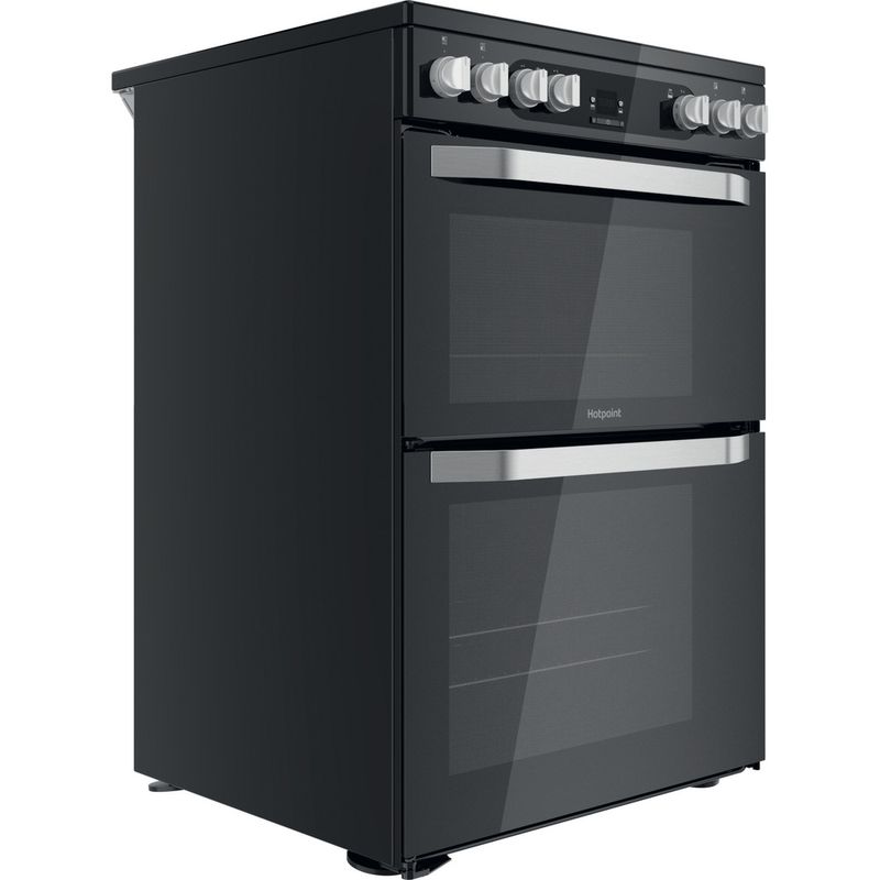 Hotpoint Double Cooker HDM67V9HCB/U Black A Perspective