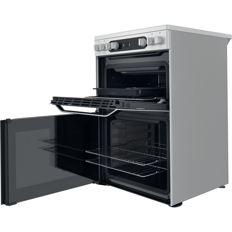 Hotpoint Double Cooker HDM67V9HCX/UK Inox A Perspective open