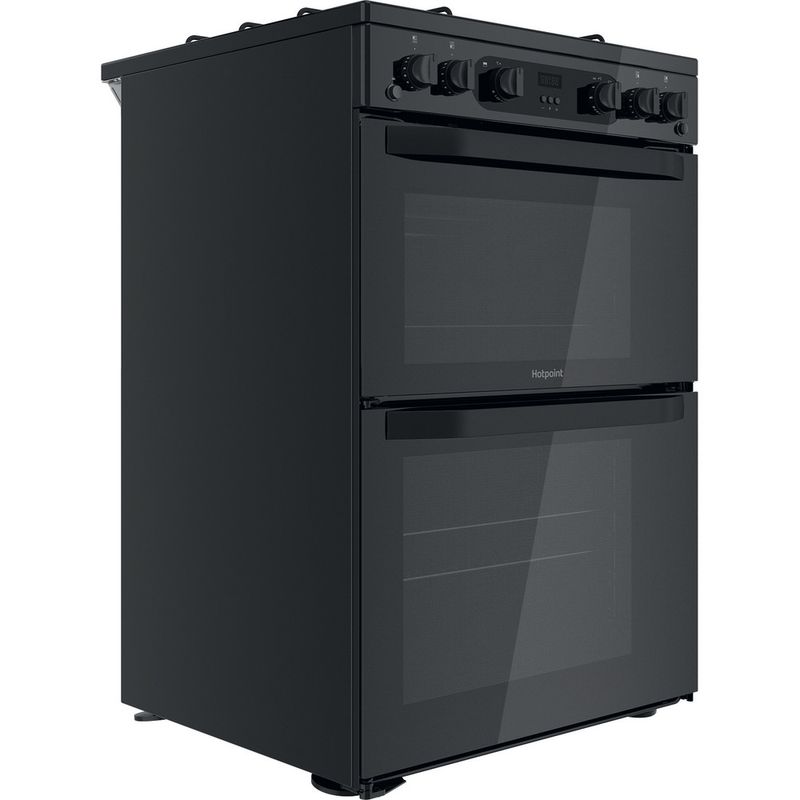 Hotpoint Double Cooker HDM67G0CMB/UK Black A+ Perspective