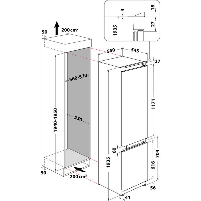 Hotpoint-Fridge-Freezer-Built-in-BCB-8020-AA-FC-0-White-2-doors-Technical-drawing