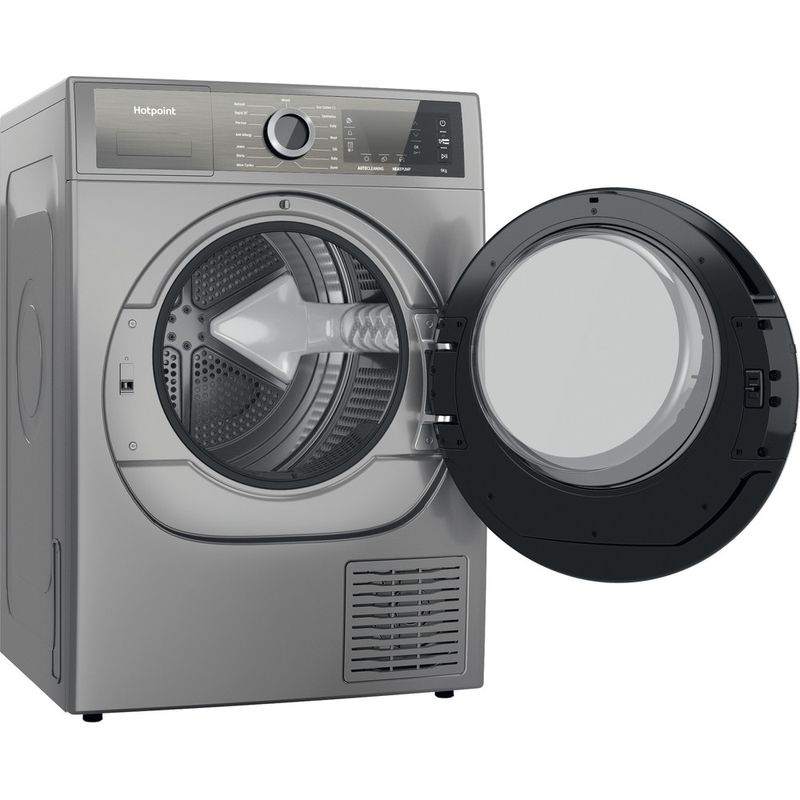 Hotpoint Dryer H8 D94SB UK Silver Perspective open