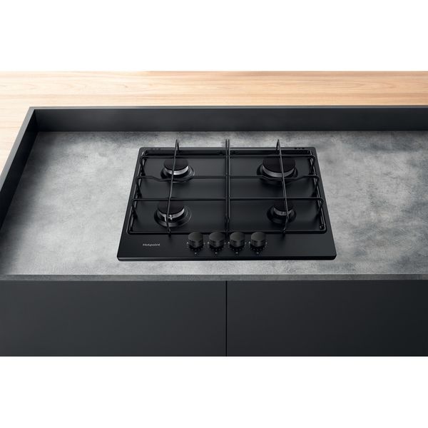 Hotpoint HOB PPH 60P F NB Antracite GAS Lifestyle frontal
