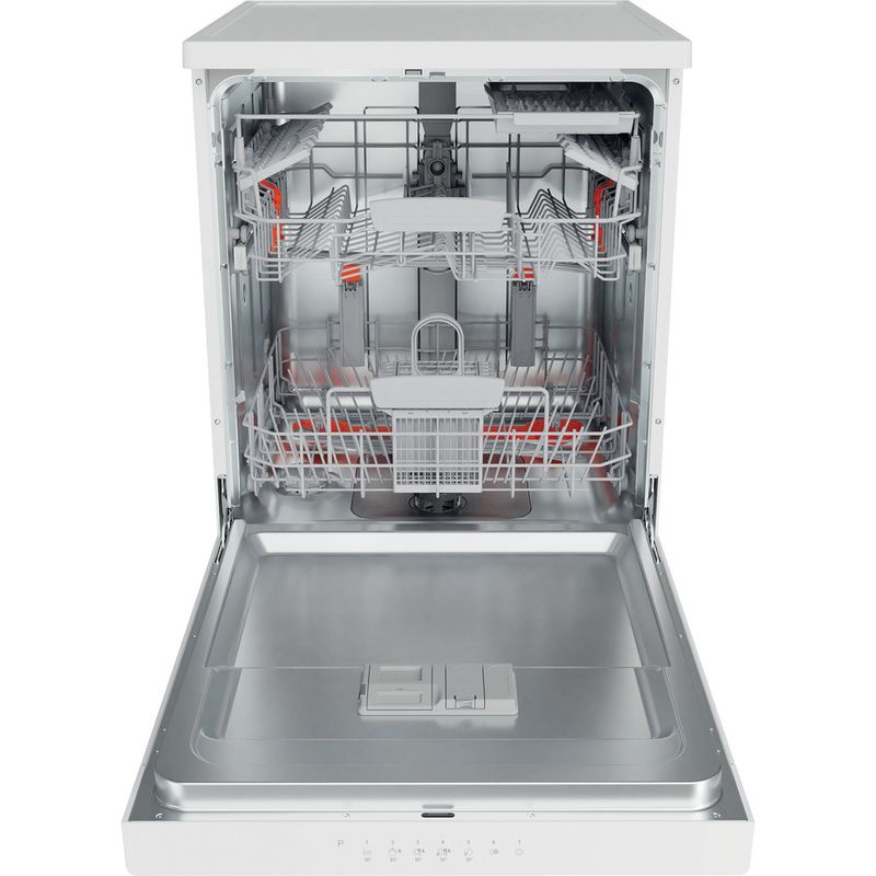 Hotpoint Dishwasher Freestanding HFC 3C26 W C UK Freestanding E Frontal open