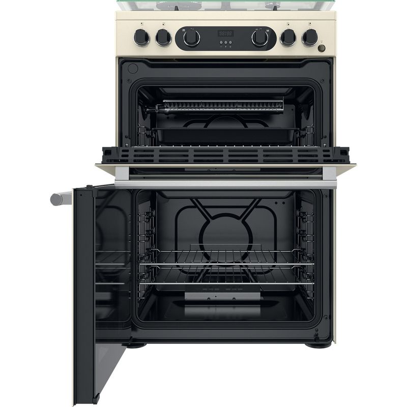 Hotpoint-Double-Cooker-CD67G0C2CJ-UK-Jasmine-A--Frontal-open