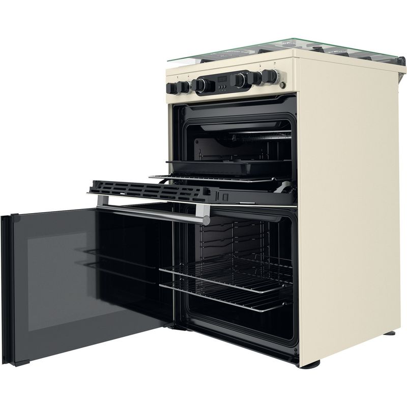 Hotpoint Double Cooker CD67G0C2CJ/UK Jasmine A+ Perspective open